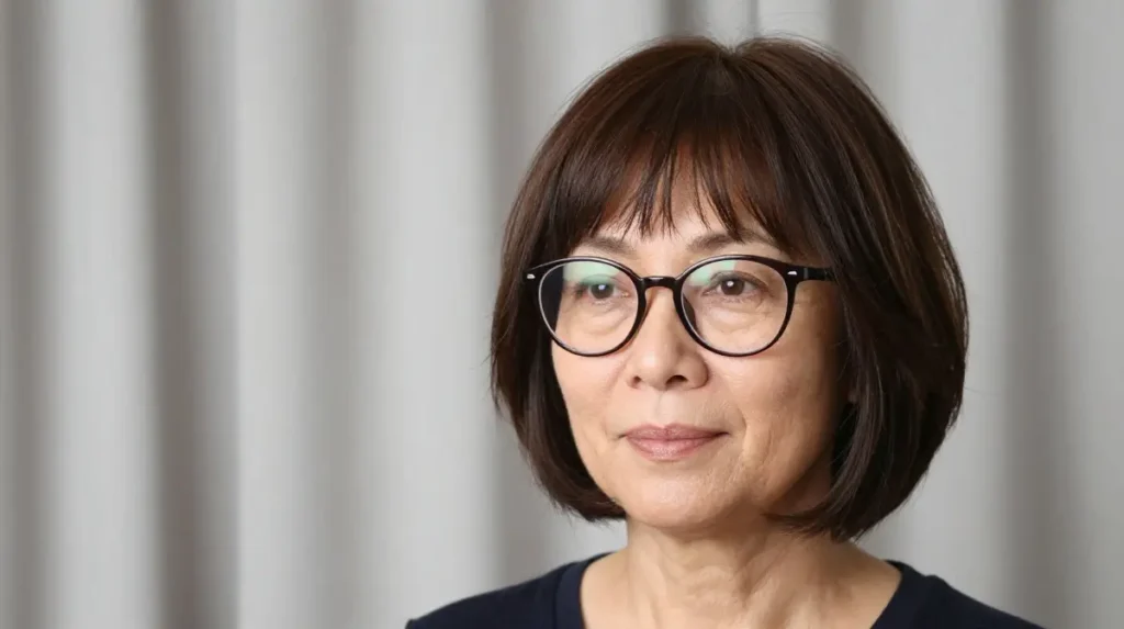 Curtain Bangs with Short Hair and Glasses for Women Over 50