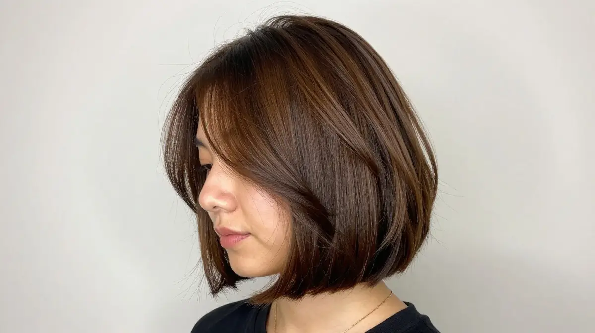 Dark Caramel Balayage Short Hair