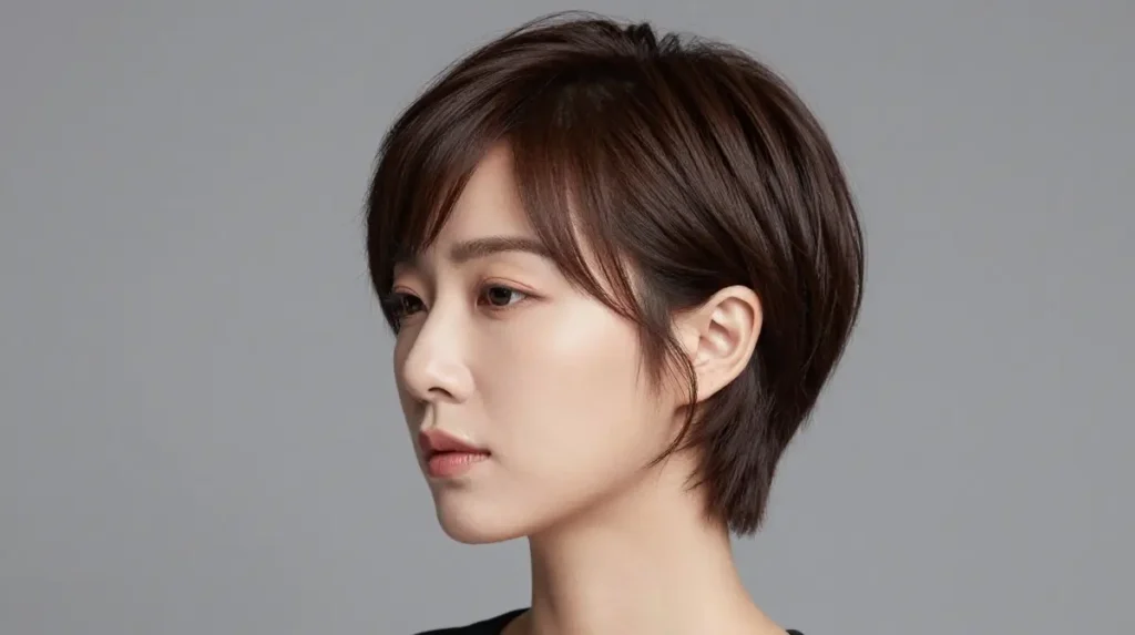 Deep Side Part Short Hair Round Face