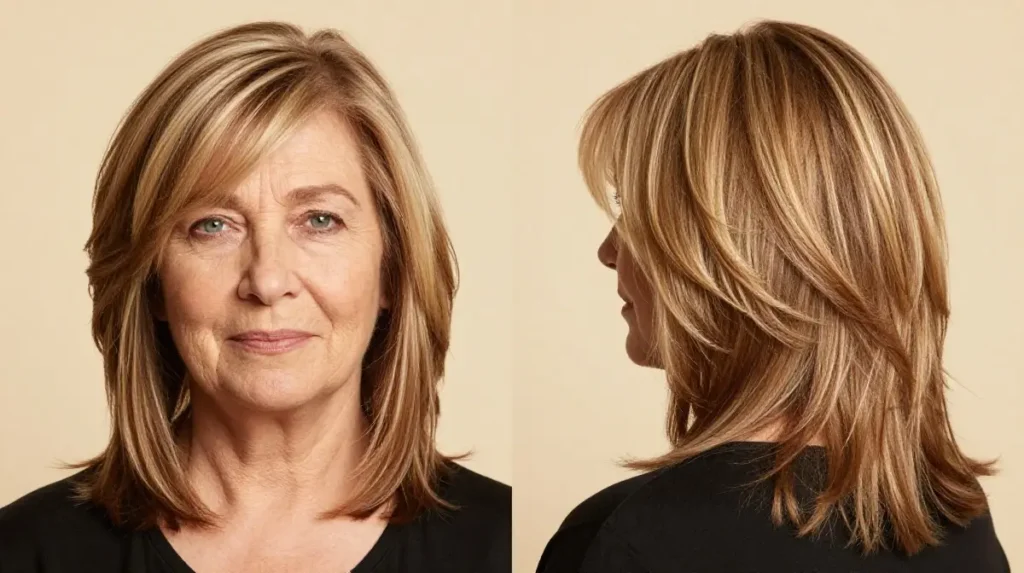 Face-Framing Layers for Mature Women