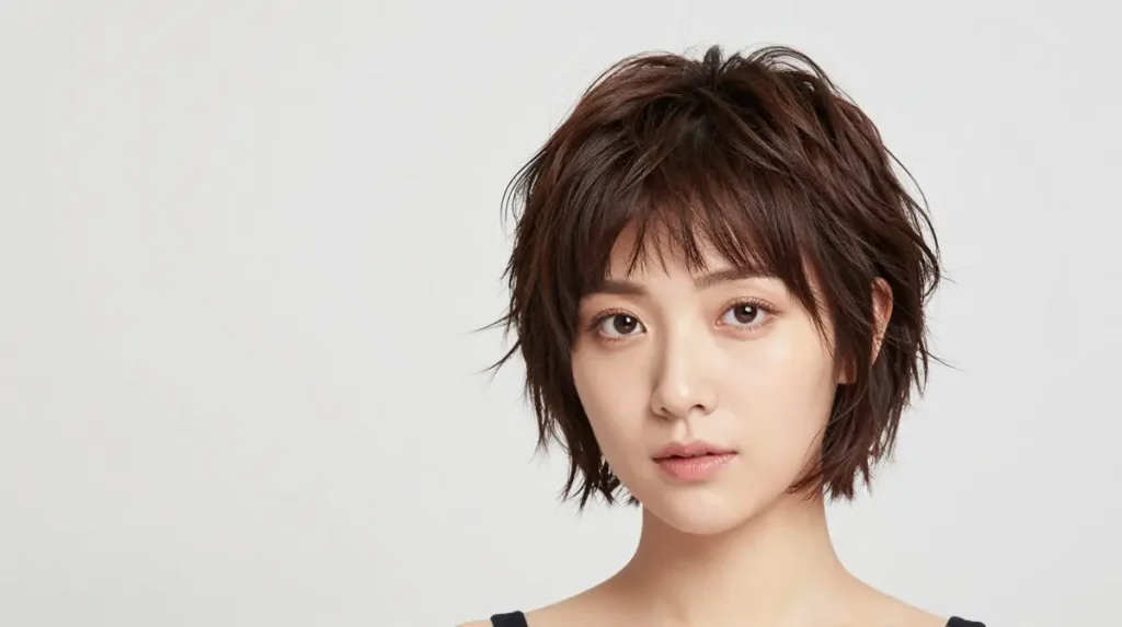 Feathered Short Haircut Round Face