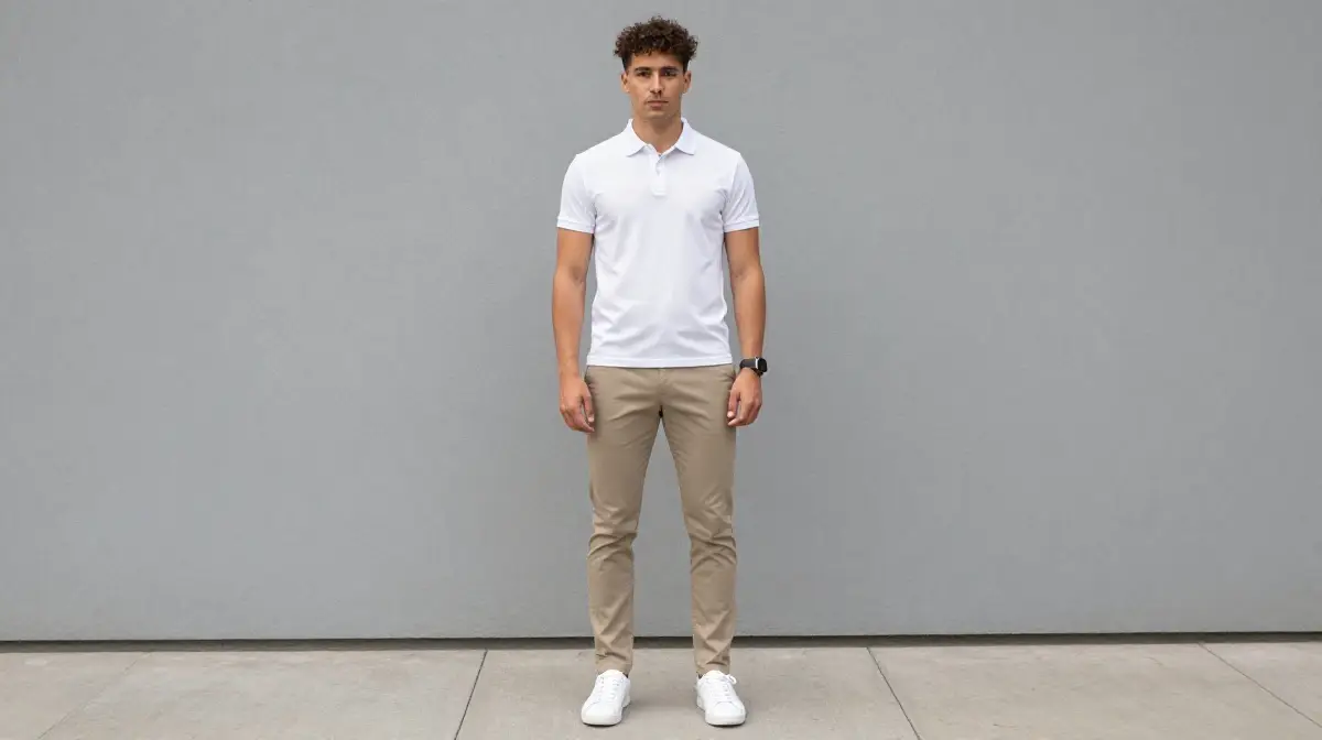 Fitted Polo Shirt with Slim Chinos