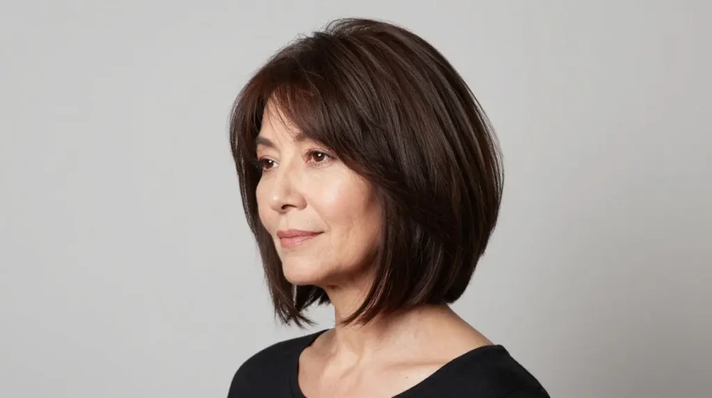 Graduated Layered Bob for Mature Women