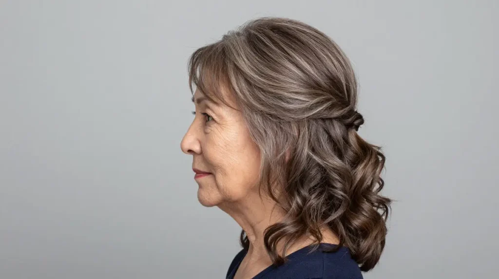 Half Up Half Down Style for Medium Hair