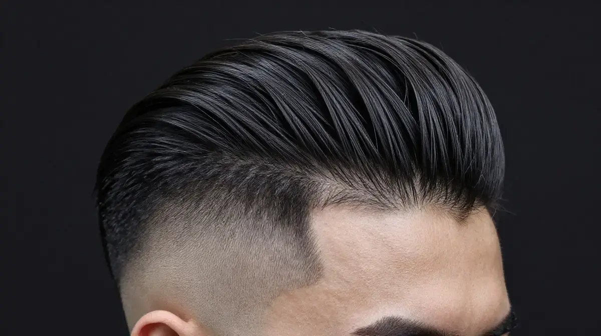 High Fade with Straight Hair Faux Hawk