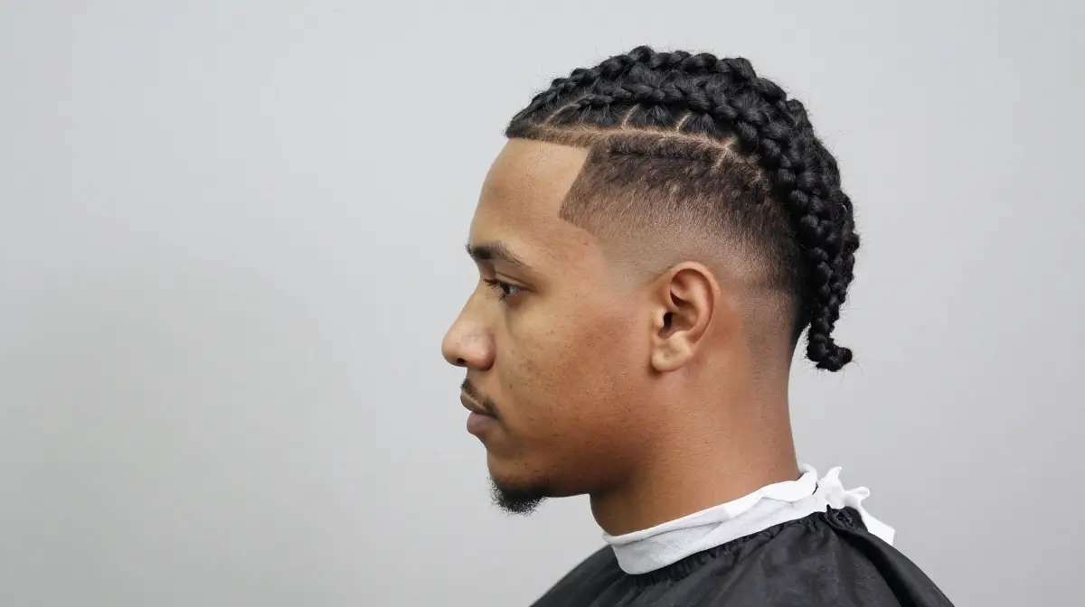 High Top Fade with Cornrows