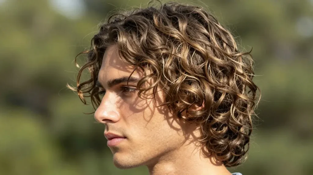 Highlights on Wavy Hair Men