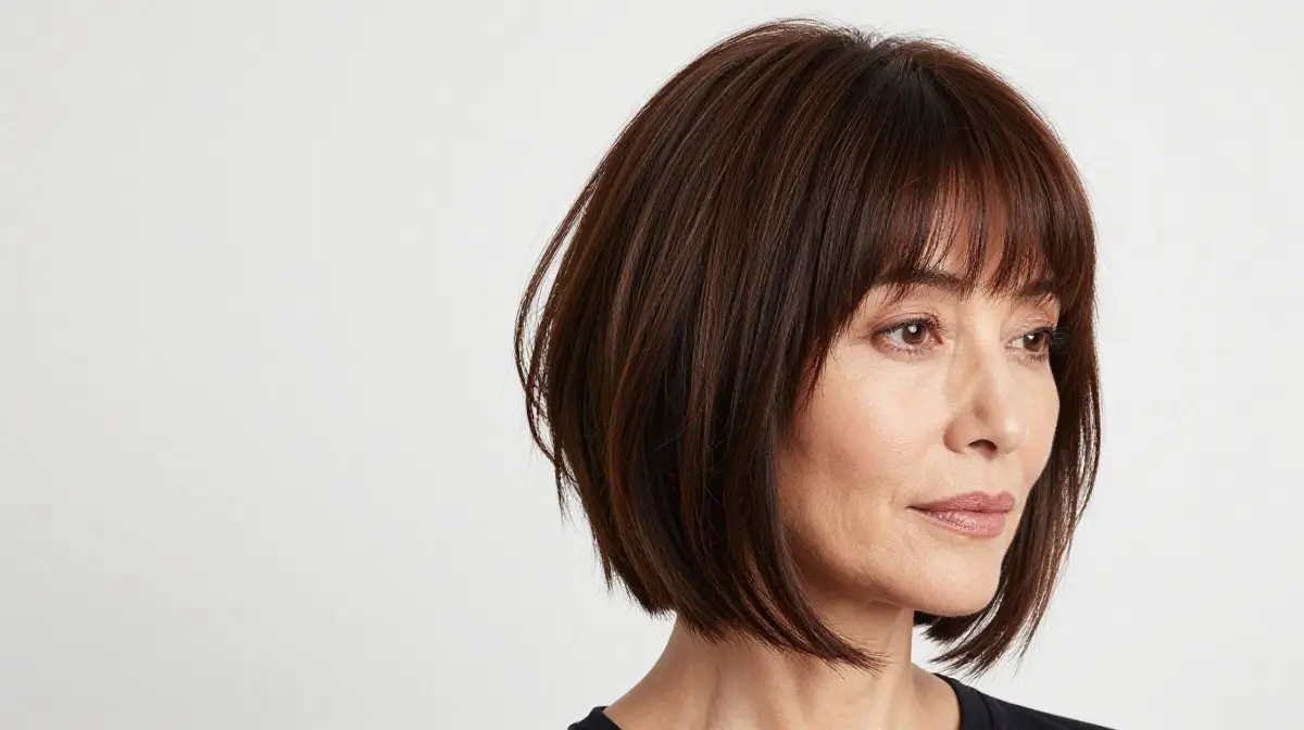 Inverted Bob with Bangs Over 50