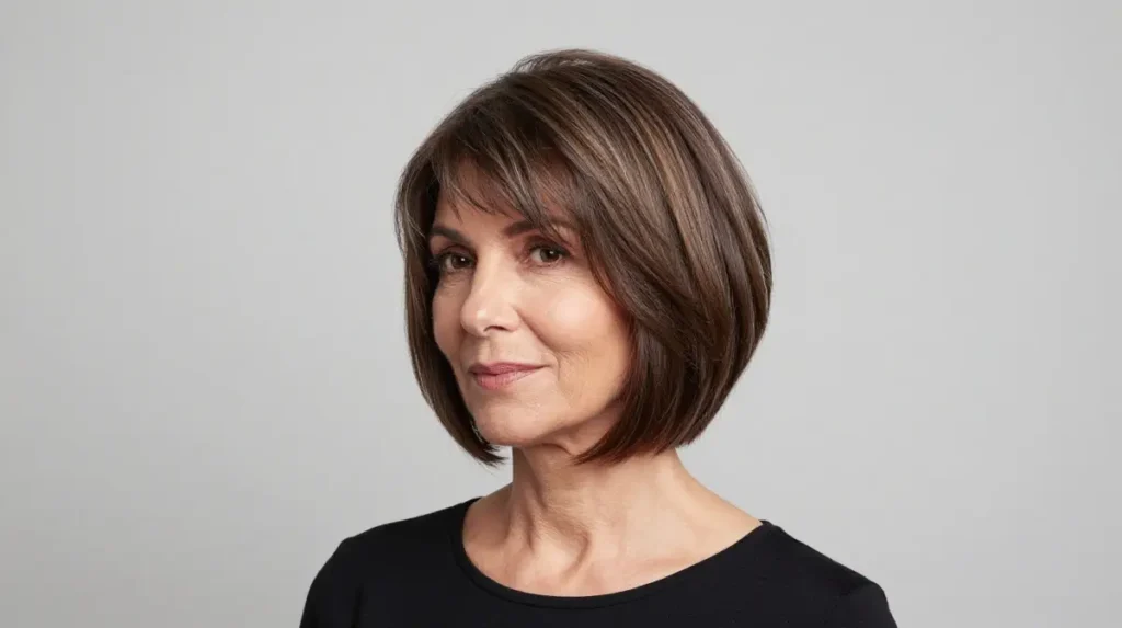 Inverted Layered Bob for Women Over 60