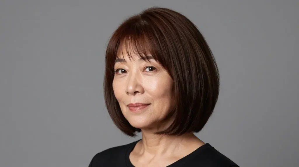 Layered Bob for Round Face Women Over 60