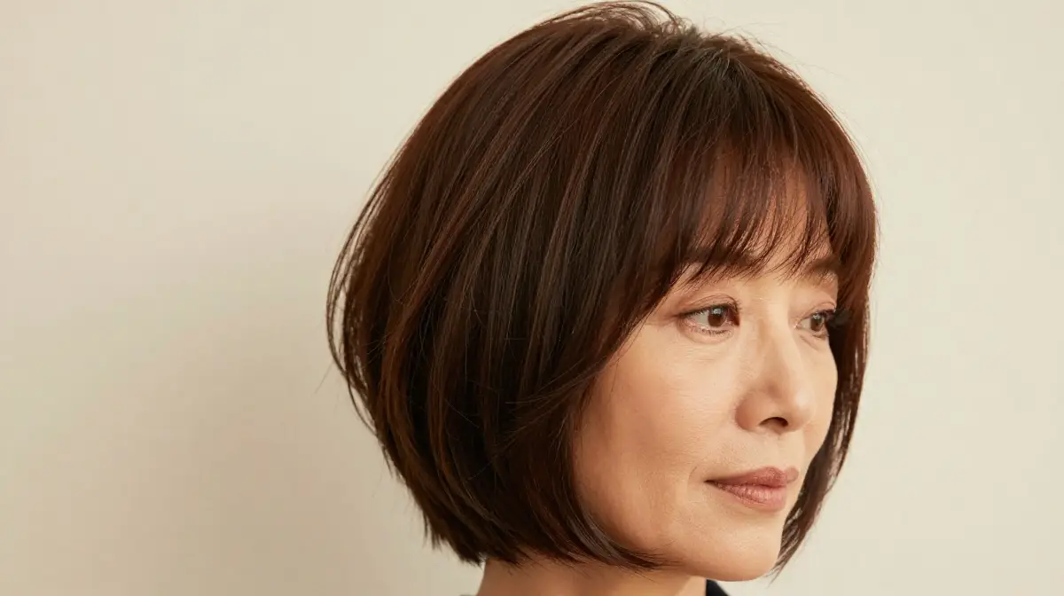 Layered Bob with Gray Hair
