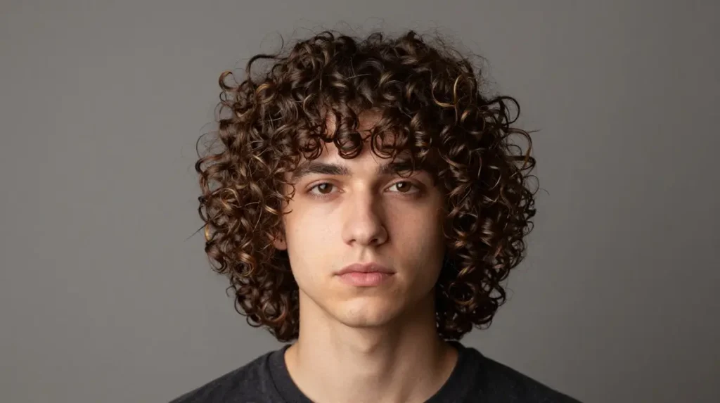 Layered Curly Haircut for Men