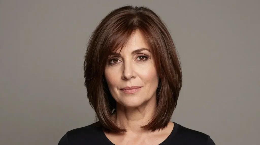 Layered Lob for Women Over 50 with Thin Hair