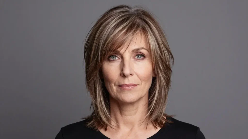 Layered Shag for Women Over 50 with Thin Hair