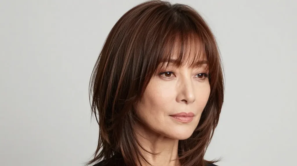 Layered Style with Wispy Bangs for Thin Hair