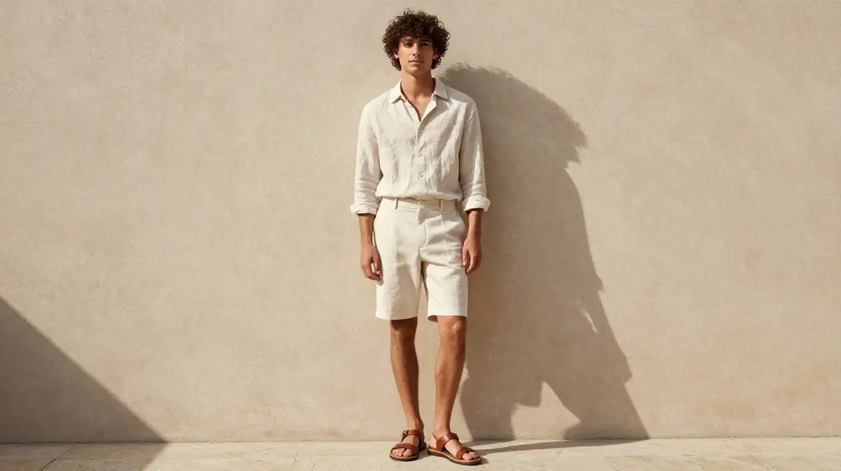 Linen Shirt with Tailored Shorts