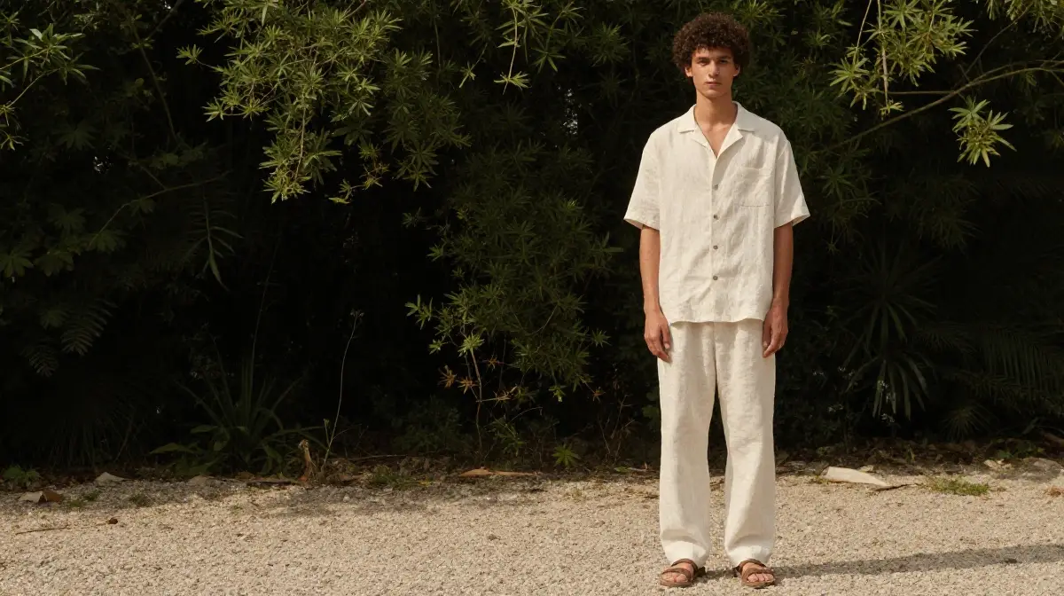 Linen Trousers with Relaxed Linen Shirt