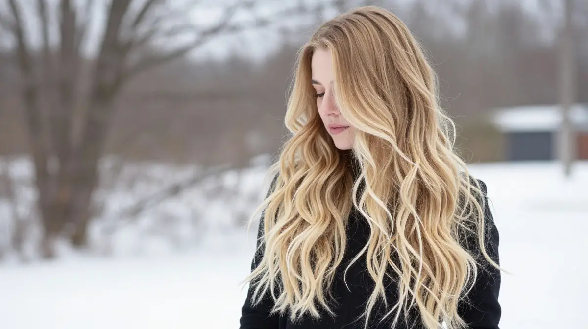 Long Hair Blonde Balayage Winter