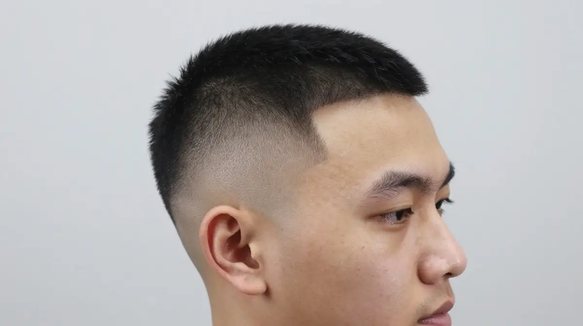 Low Bald Fade with Side Part