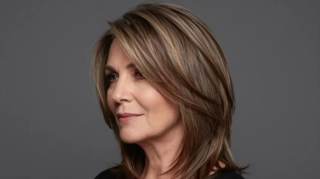 Low Maintenance Layered Style for Thin Hair Over 50