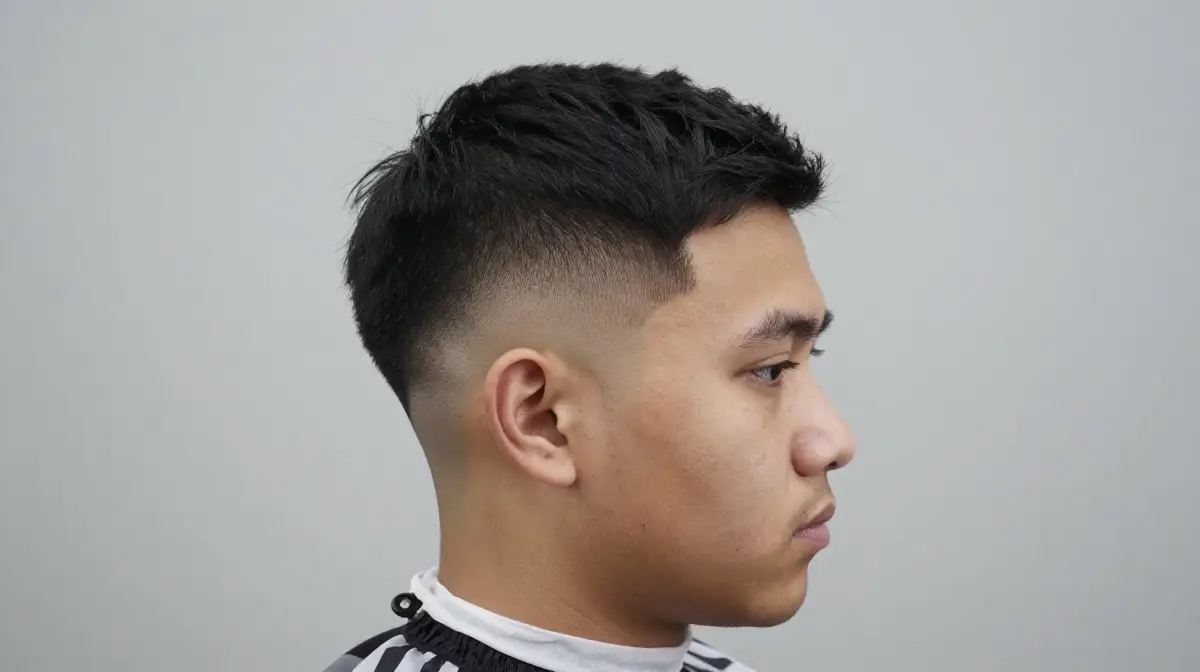 Low Taper Fade with Textured Top