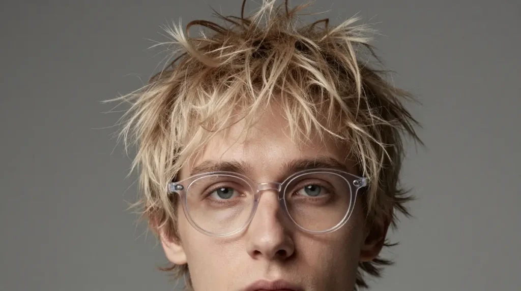 Messy Textured Hair with Glasses