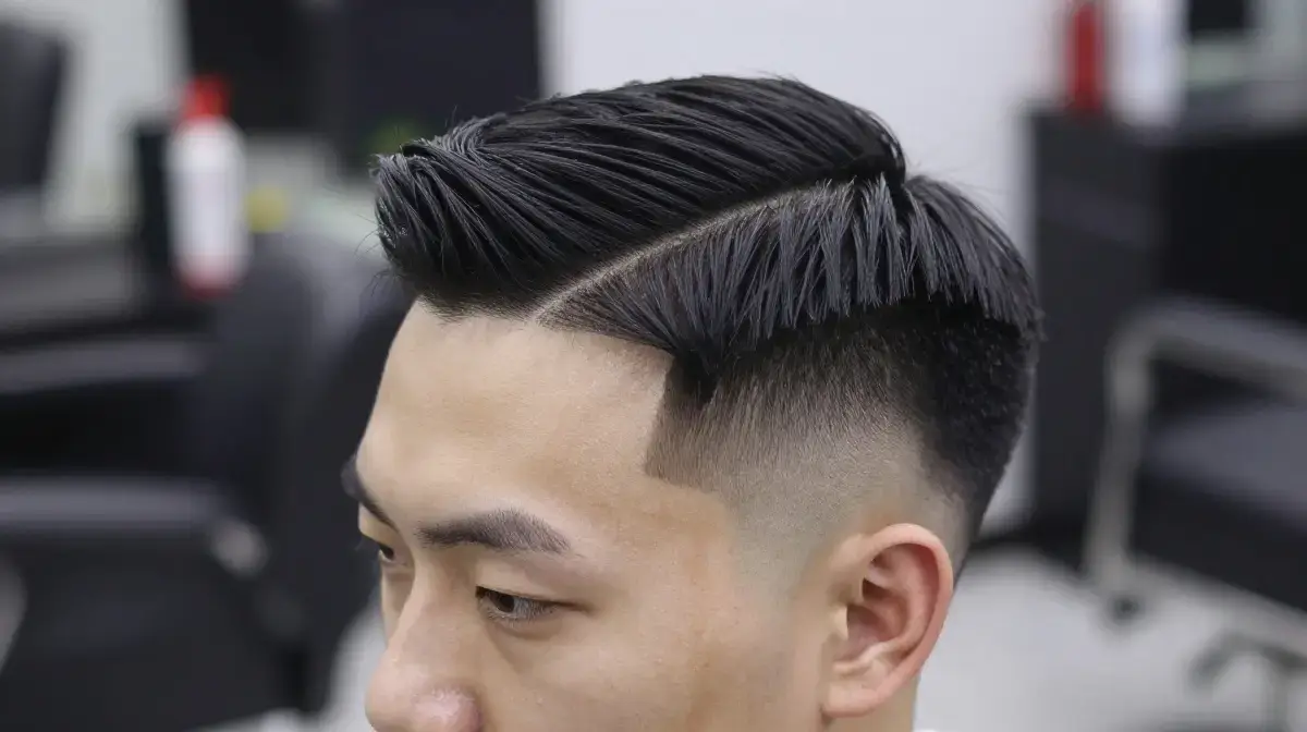 Mid Fade with Side Part