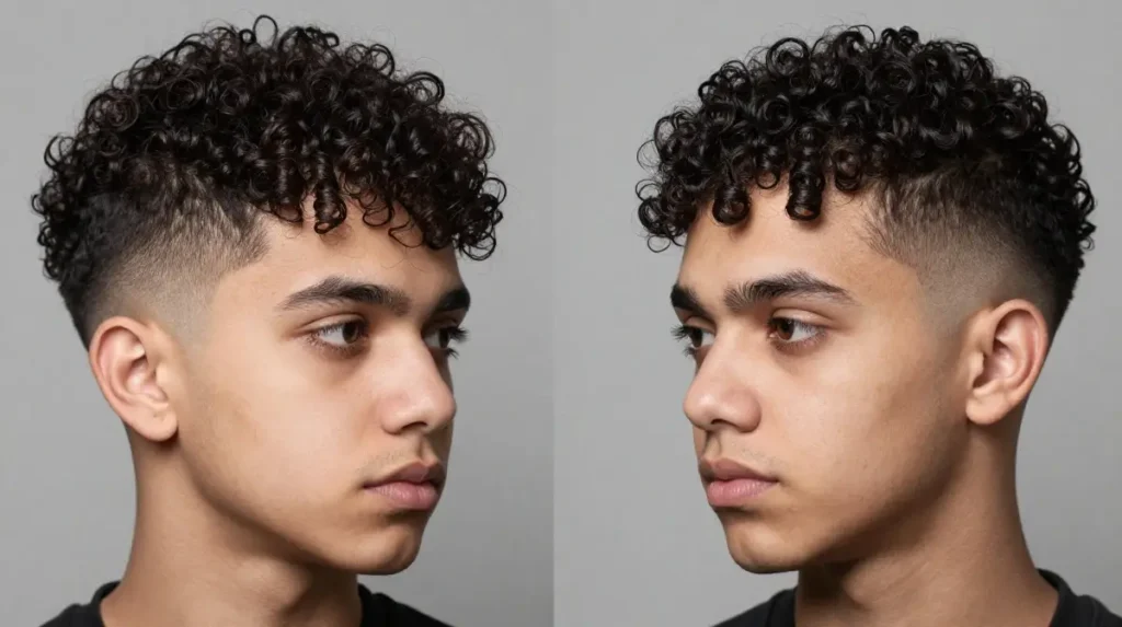 Natural Curls with Taper for Diamond Face