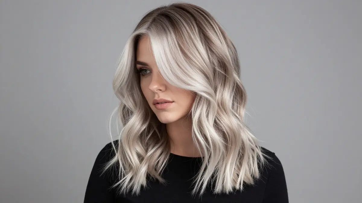 Platinum Blonde Balayage on Dark Blonde
