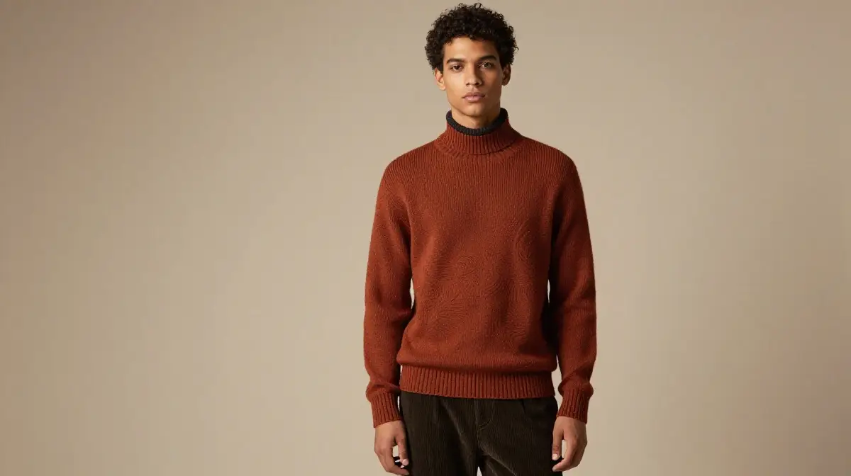 Rollneck Sweater with Dark Cords
