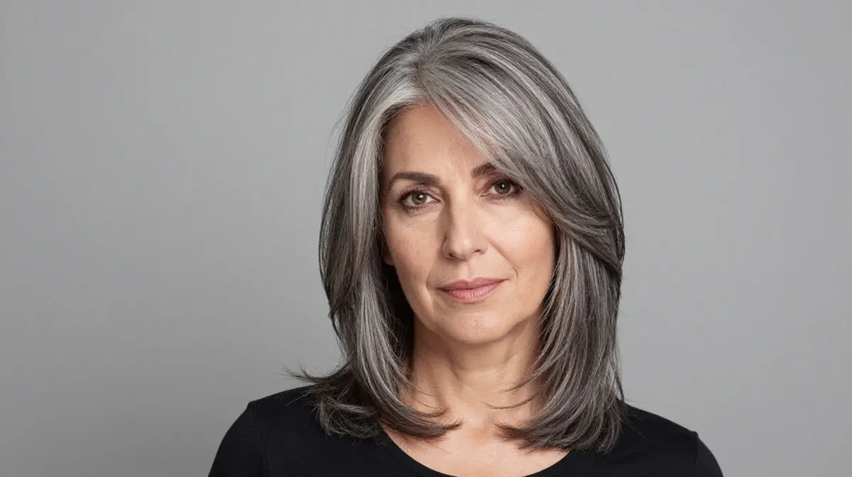 Salt and Pepper Hair with Silver Highlights