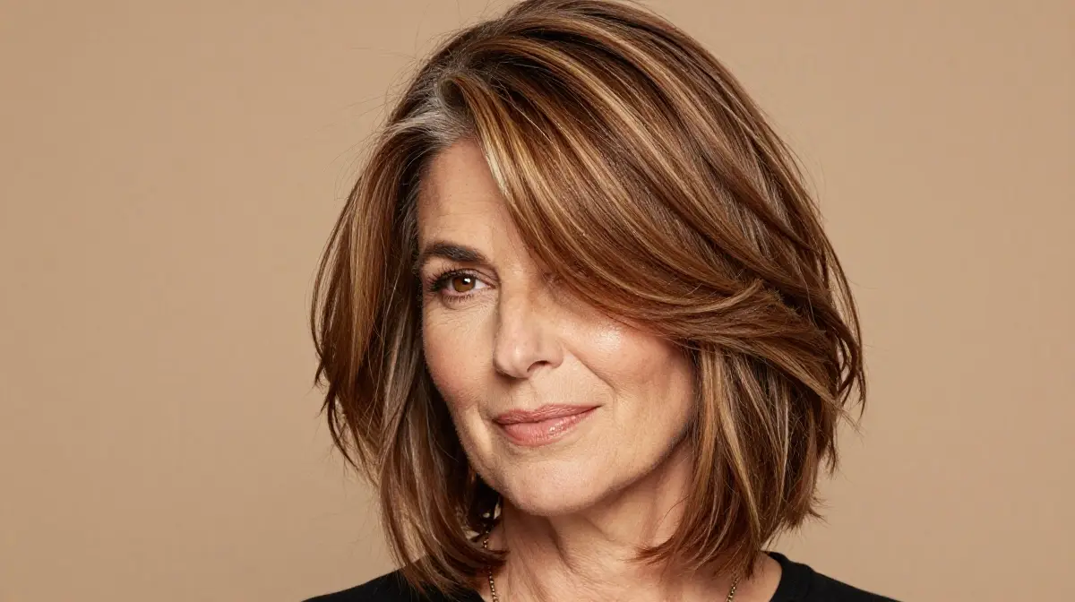 Salt and Pepper Hair with Warm Tones
