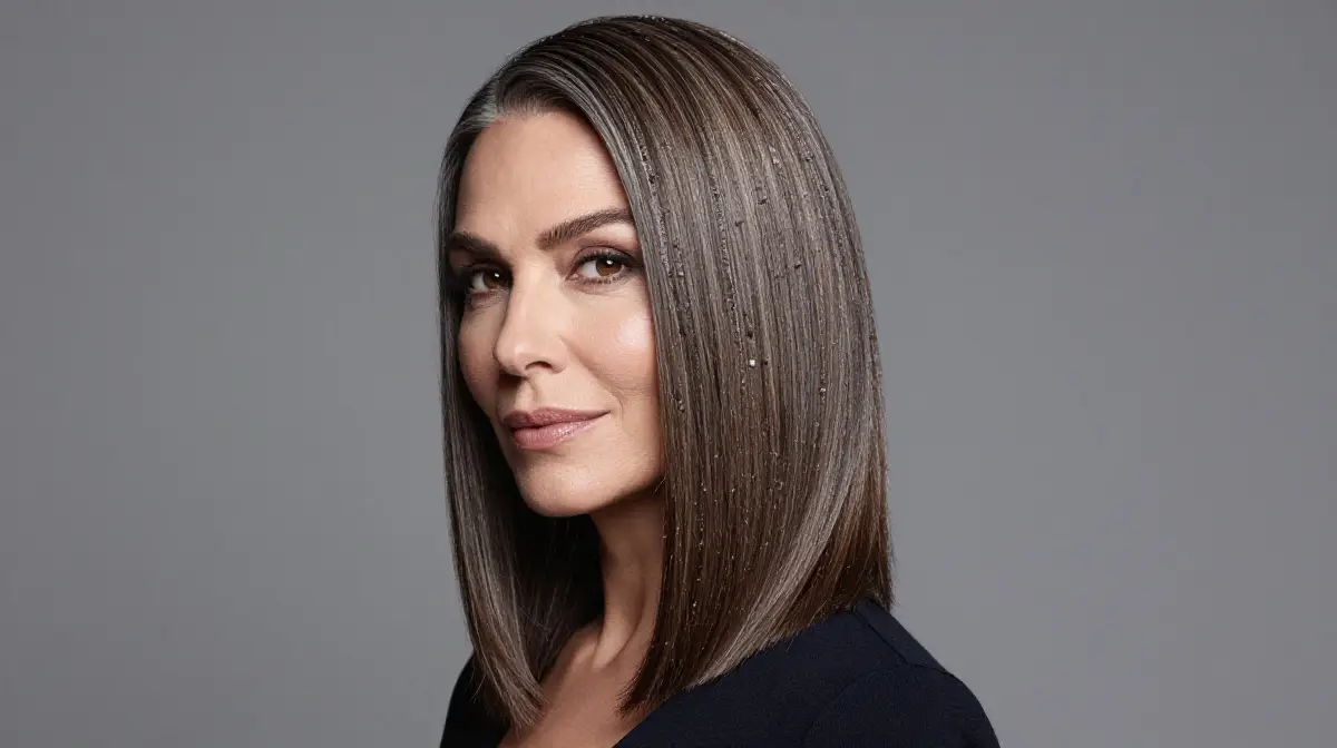 Salt and Pepper Sleek Straight Style