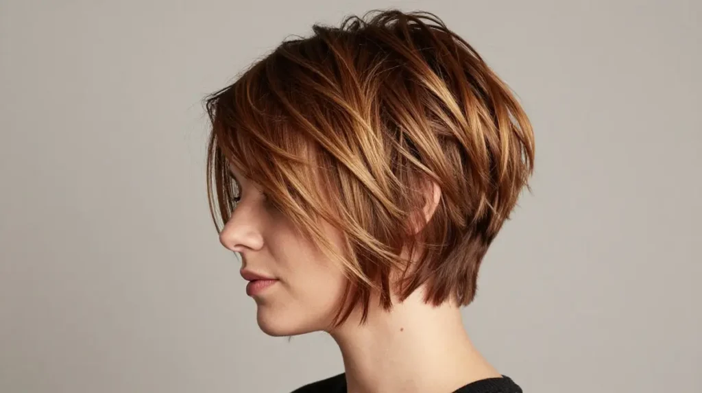 Shaggy Pixie with Balayage Color