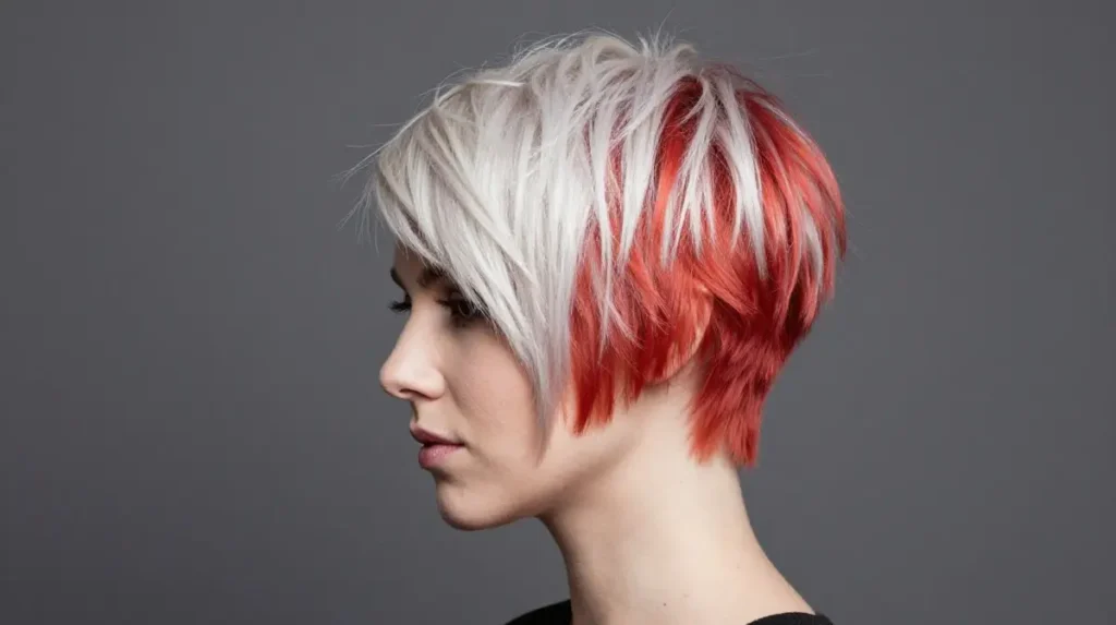 Shaggy Pixie with Bold Color