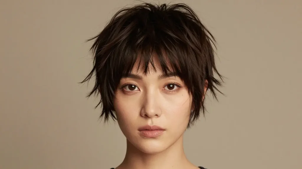Shaggy Pixie with Curtain Bangs