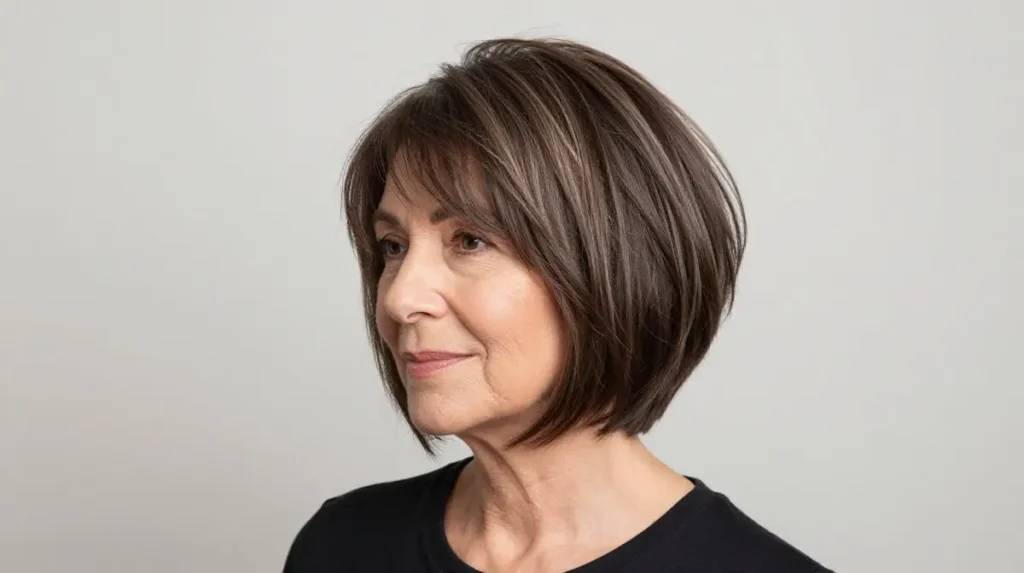 Short Layered Bob for Women Over 60