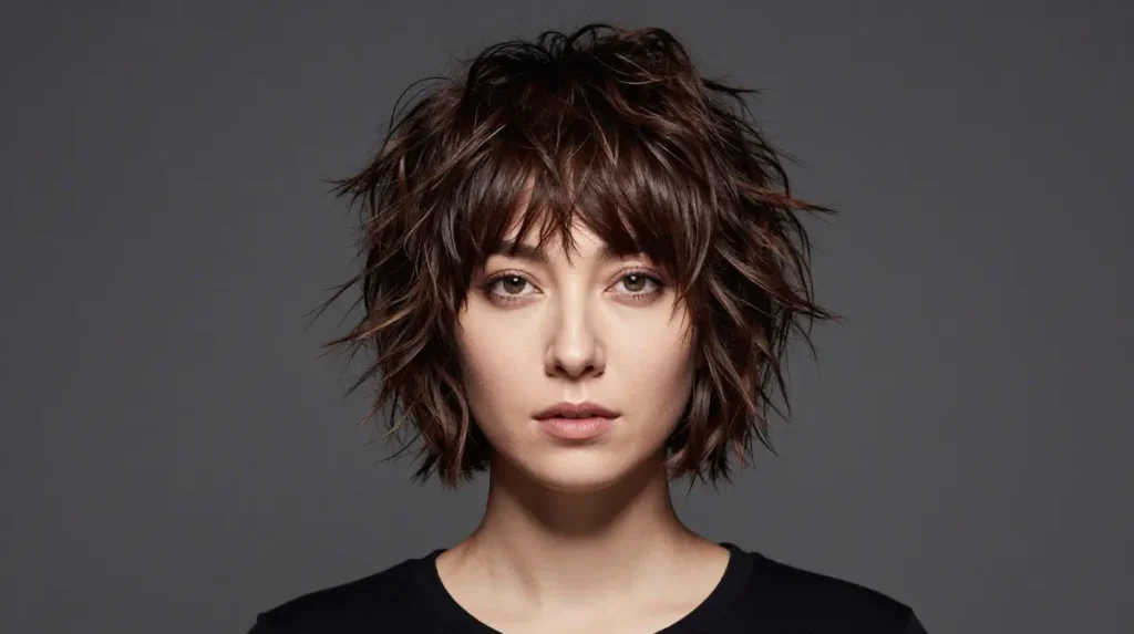 Short Shaggy Bob Round Face