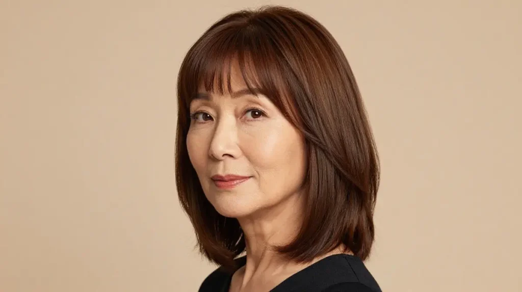 Shoulder Length Hair with Side Swept Bangs