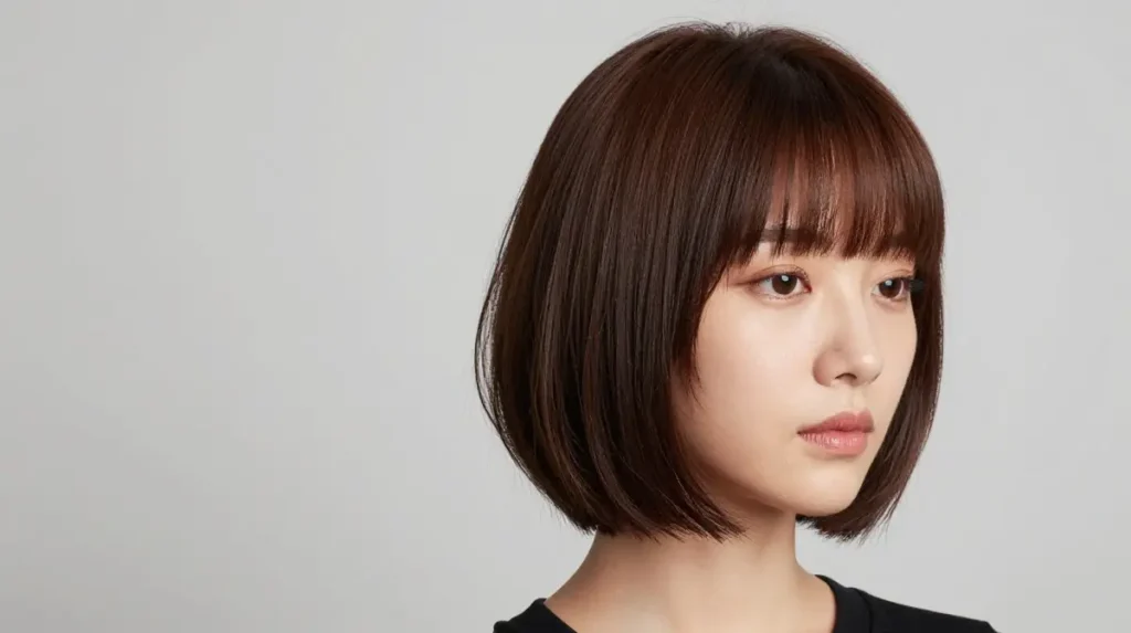 Side-Swept Bangs with Short Hair Round Face