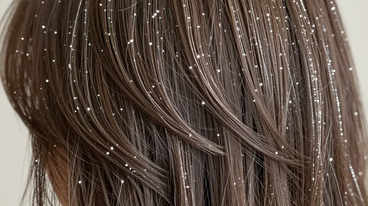 Silver Babylights on Brown Hair