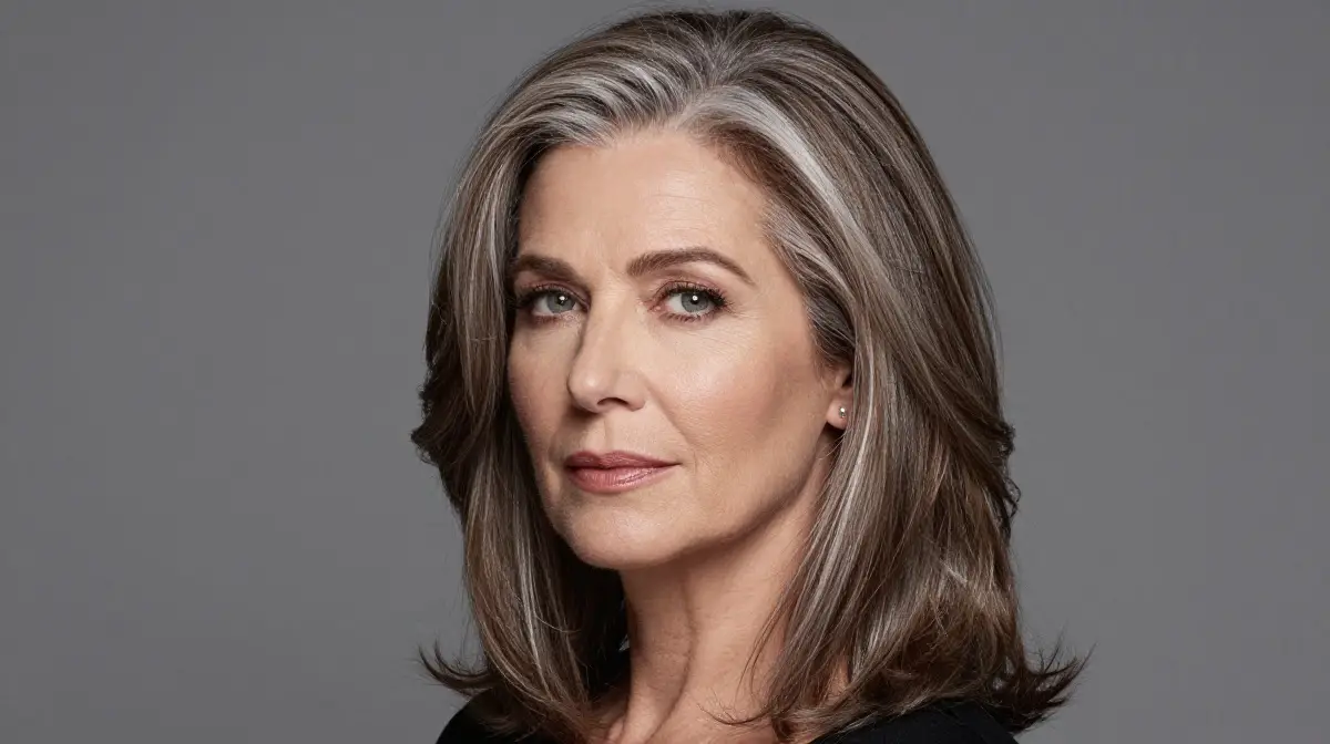Silver Highlights for Mature Brown Hair
