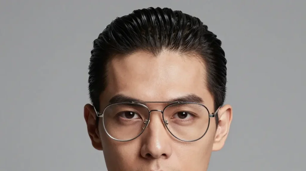 Slicked Back Hair with Glasses