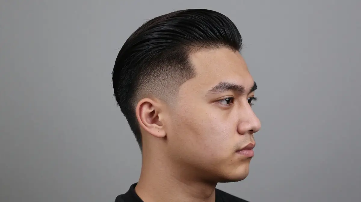 Slicked Back with Low Fade