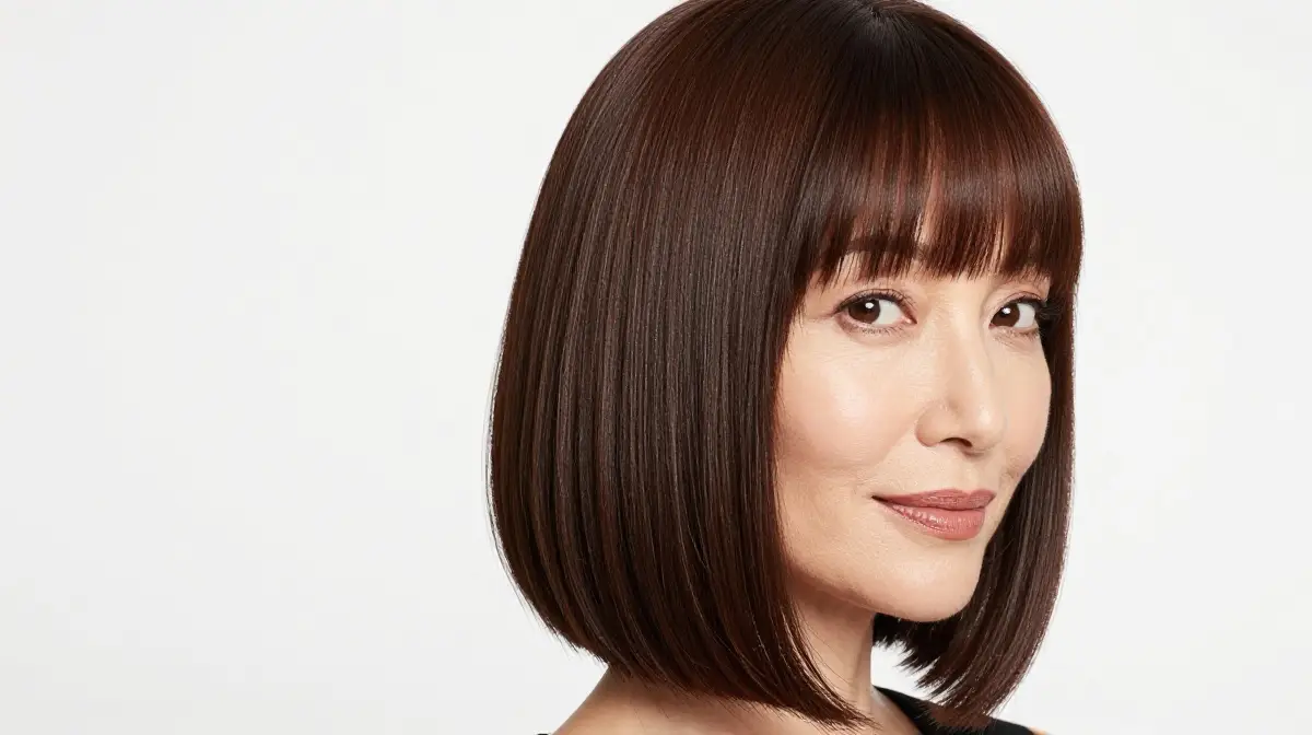 Stacked Bob with Bangs
