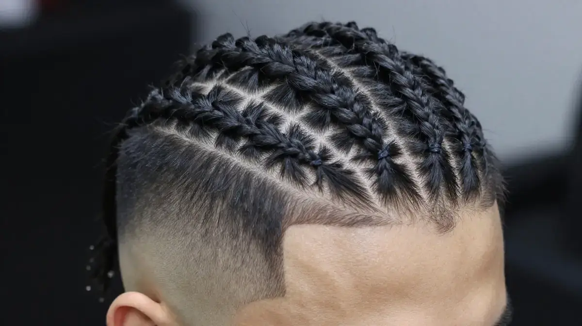 Taper Fade with Straight Cornrows