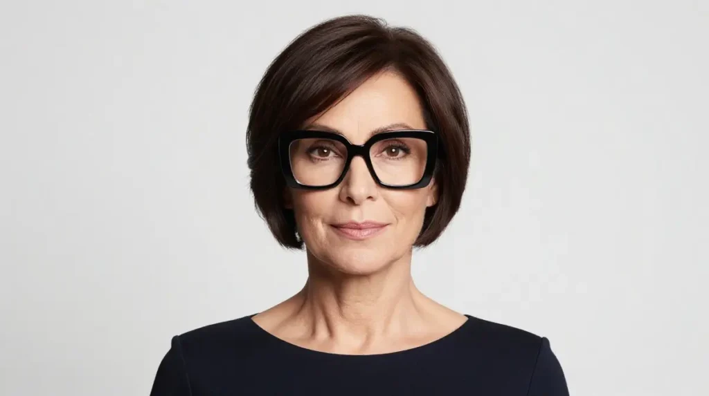 Tapered Cut with Glasses for Women Over 50