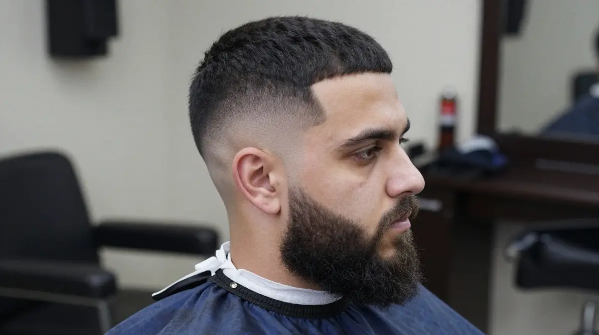 Temple Fade with Beard
