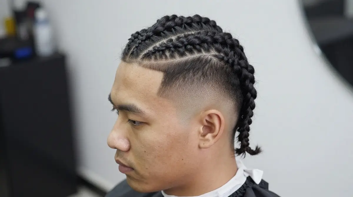 Temple Fade with Braids