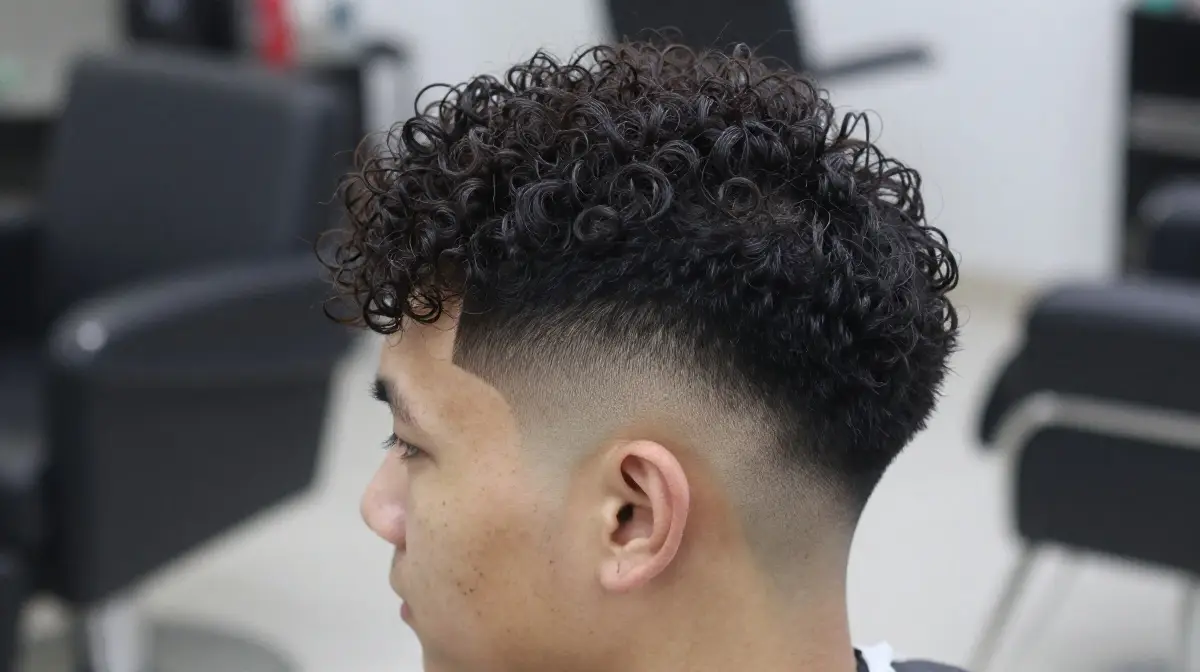 Temple Fade with Curly Hair